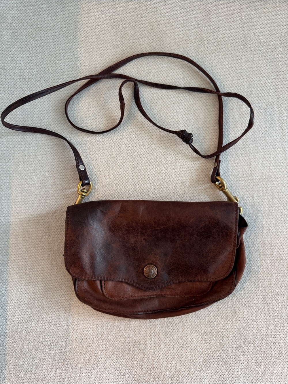 Classic Brown Leather Crossbody Bag